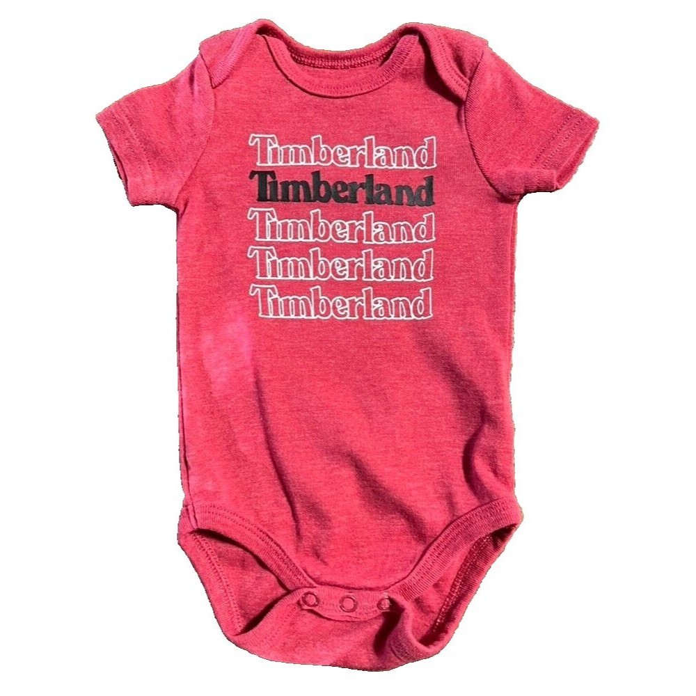 Timberland Short-Sleeve Logo Bodysuit Red Baby Infant 0-3 Months